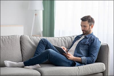 Man with tablet